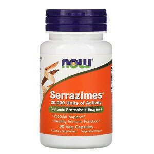 Now Foods, Serrazimes, 90 Veg Capsules