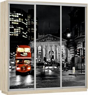 Шкаф-купе Экспресс Фото трио Ночной Лондон 2200 x 2400 x 600
