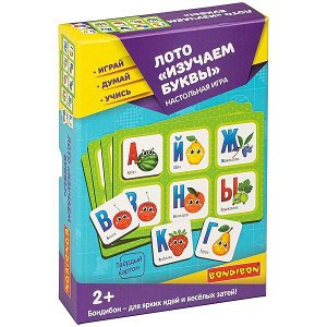 Настольная игра ЛОТО "ИЗУЧАЕМ БУКВЫ" Играй Думай Учись Bondibon