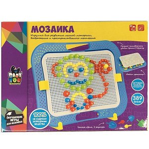 Мозаика для малышей Bondibon, 389 дет., игр.панель-чемод., верт. крепл., BOX