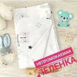 Непромокаемая пеленка Мишки на сером