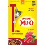 A-Soli Mii-O д/к пауч Красное мясо тунца с сурими в желе 80г ПРОМО-НАБОР (1+1) всего 2шт. по 80г