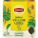 Чай Липтон Lipton Yellow label черный 100 пакетиков по 2 г