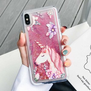 Чехол силикон с блестками на телефон Xiaomi Redmi Note