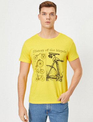 Футболка желтая История велосипеда