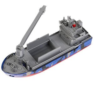 CRANEBOAT-17SLMIL-HELIBU Модель металл свет-звук ТРАНСПОРТНЫЙ КОРАБЛЬ ВОЕННЫЙ 17 см, ВЕРТОЛЕТ, кор. Технопарк в кор.2*24шт