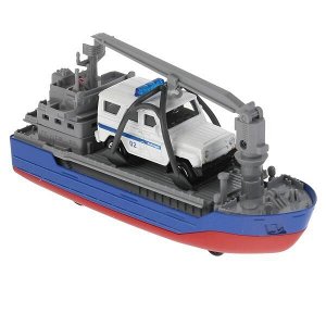 CRANEBOAT-17SLPOL-HUNTBU Модель металл свет-звук ТРАНСПОРТНЫЙ КОРАБЛЬ ПОЛИЦИЯ 17 см, HUNTER, в кор. Технопарк в кор.2*24шт