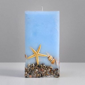 Свеча квадрат ароматическая "Море", 9х9х18 см, синий