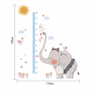 Наклейка-ростомер многоразовая «Слоник» 135*115 см (1604)