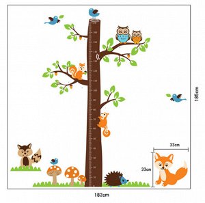 Наклейка-Ростомер многоразовая «Белки» 182*185 см (1531)
