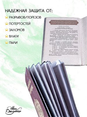 Чехлы для листов паспорта, прозрачные, 10 шт. (2128)