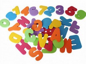 Игрушка в ванную «Буквы и цифры» 36 элементов