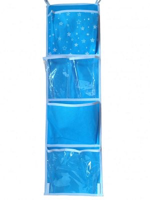 Кармашки для шкафчика, 5 отделений, голубой, 72*20 см