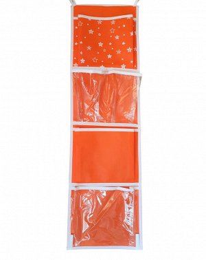 Кармашки для шкафчика, 5 отделений, оранжевый, 72*20 см