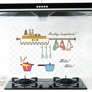 Наклейка жироотталкивающая для кухни «На кухне» 90*60 см (1471)