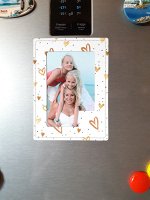 ФОТОРАМКА МАГНИТНАЯ &quot;ЗОЛОТЫЕ СЕРДЦА&quot; для фото 10х15см (1561)