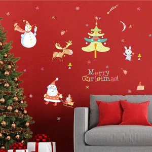 Наклейка многоразовая интерьерная «Сказочное Рождество» 110*50 см (1598)