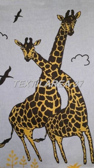 Полотенце "Жирафы" 70*140 (лен+хлопок)