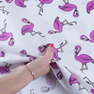 Ткань поплин 150 см 434/1 Фламинго цвет белый
