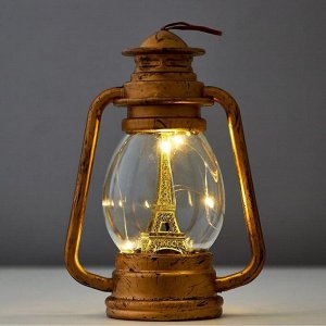 Ночник "Фонарь" LED от батареек золото/серебро 6х10,5х15 см