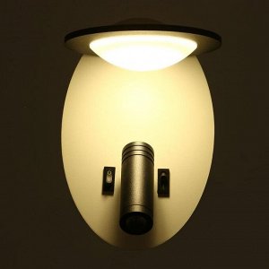 Бра 85106/2 LED 5+3Вт 4000К USB  белый-черный 13х15х20 см