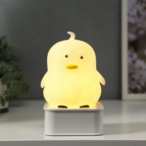 Фигурка световая RISALUX «Утёнок», LED-ночник, от батареек 4xАА, USB, RGB, 9x9x15.5 см, МИКС