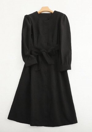 Женское платье на пуговицах, цвет черный
