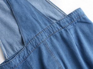 Женский джинсовый сарафан на пуговицах, цвет голубой