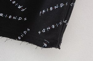 Женские шорты, принт "Friends", цвет черный