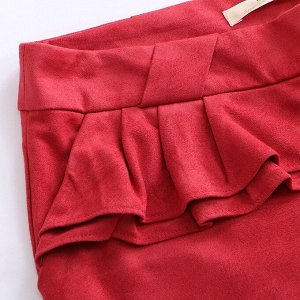 Женские шорты с оборками, цвет красный