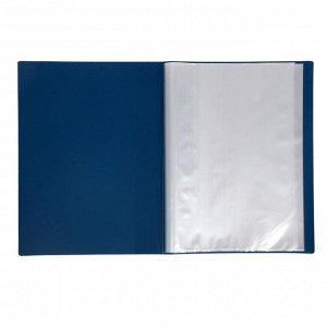 Папка 30 прозр вкладышей А4 15 мм, 600 мкм Сalligrata", карман на корешке, синий