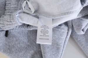 Женские утепленные брюки на резинке, с карманами, цвет серый
