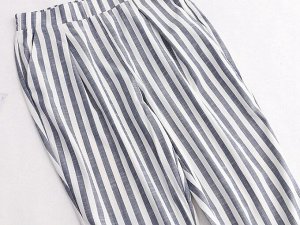 Женские брюки в полоску, цвет темно-синий/белый