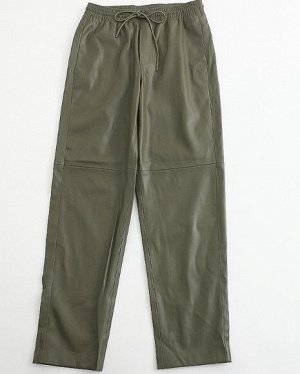Женские брюки из эко-кожи, цвет зеленый