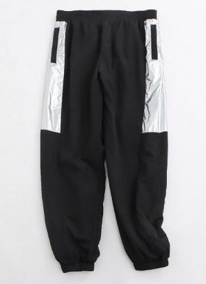 Женские брюки со светоотражающими вставками, цвет черный