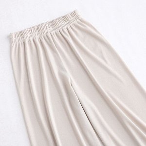 Женские широкие брюки на резинке, цвет кремовый