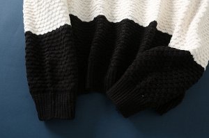 Женский свитер, цвет молочный/черный