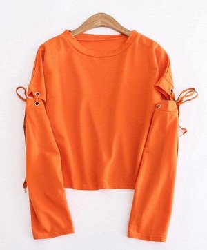 Женская кофта, рукава на завязках, цвет оранжевый