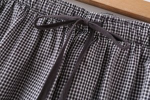 Домашние брюки унисекс, в мелкую клетку, цвет темно-серый