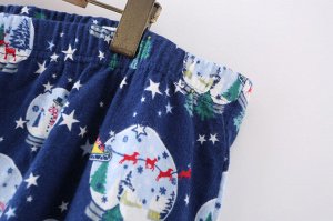 Женские домашние брюки, с принтом, цвет синий