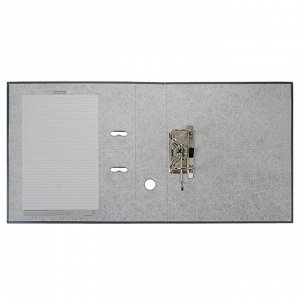 Папка-регистратор А4, 70 мм, Granite, собранная, серая, пластиковый карман, картон 1.75 мм, вместимость 450 листов