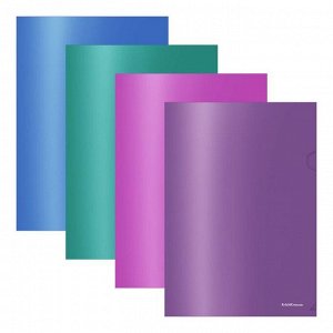 Папка-уголок А4 ErichKrause "Glossy Vivid" непрозрачная, микс 53291