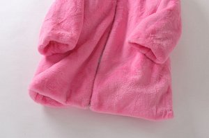 Женское меховое пальто с капюшоном, на замке, цвет розовый