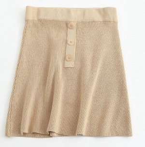 Женская трикотажная юбка с пуговицами, цвет кремовый