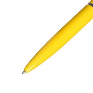 Ручка шариковая автоматическая, 0.5 мм, под логотип, стержень синий, жёлтый корпус