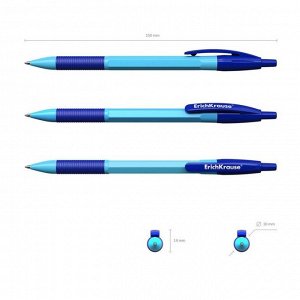 Ручка шариковая автомат ErichKrause "R-301 Neon Matic&Grip" узел 0.7, чернила синие, корпус МИКС