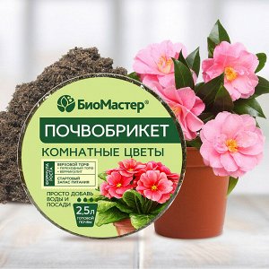 Био Мастер почвобрикет 2,5 л. Комнатные цветы, круглый (1/33)