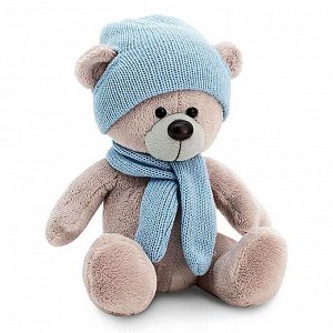 Мягкая игрушка «Медведь Топтыжкин» шапка, шарф, цвет серый 25 см