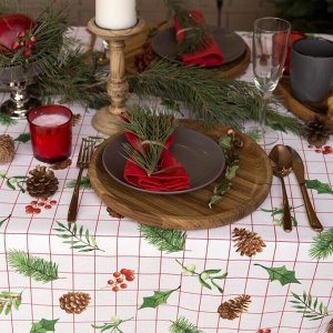 Скатерть новогодняя «Доляна» New Year 146x220 см, 100% хлопок, рогожка 164 г/м²