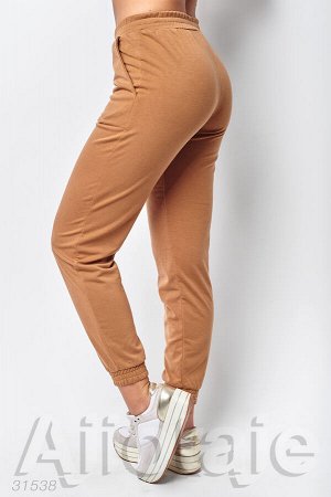 Ajiotaje Трикотажные штаны цвета мокко с манжетами